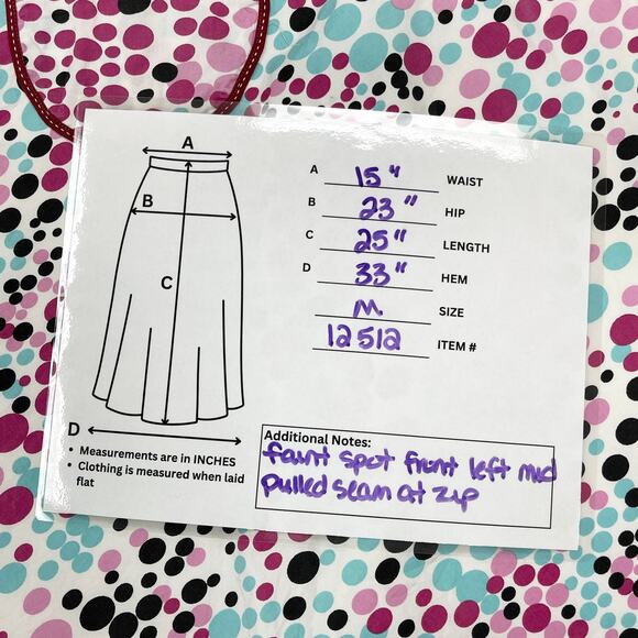 Lapis Womens Polka Dot A Line Skirt Medium USA Made Y2K Retro Festival Fun Artsy - Picture 10 of 11
